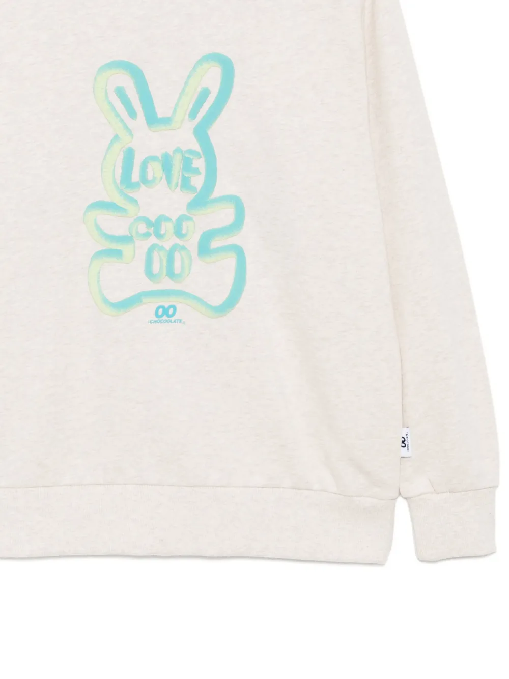 Chocoolate Embossed-graphic Cotton Sweatshirt In Neutral