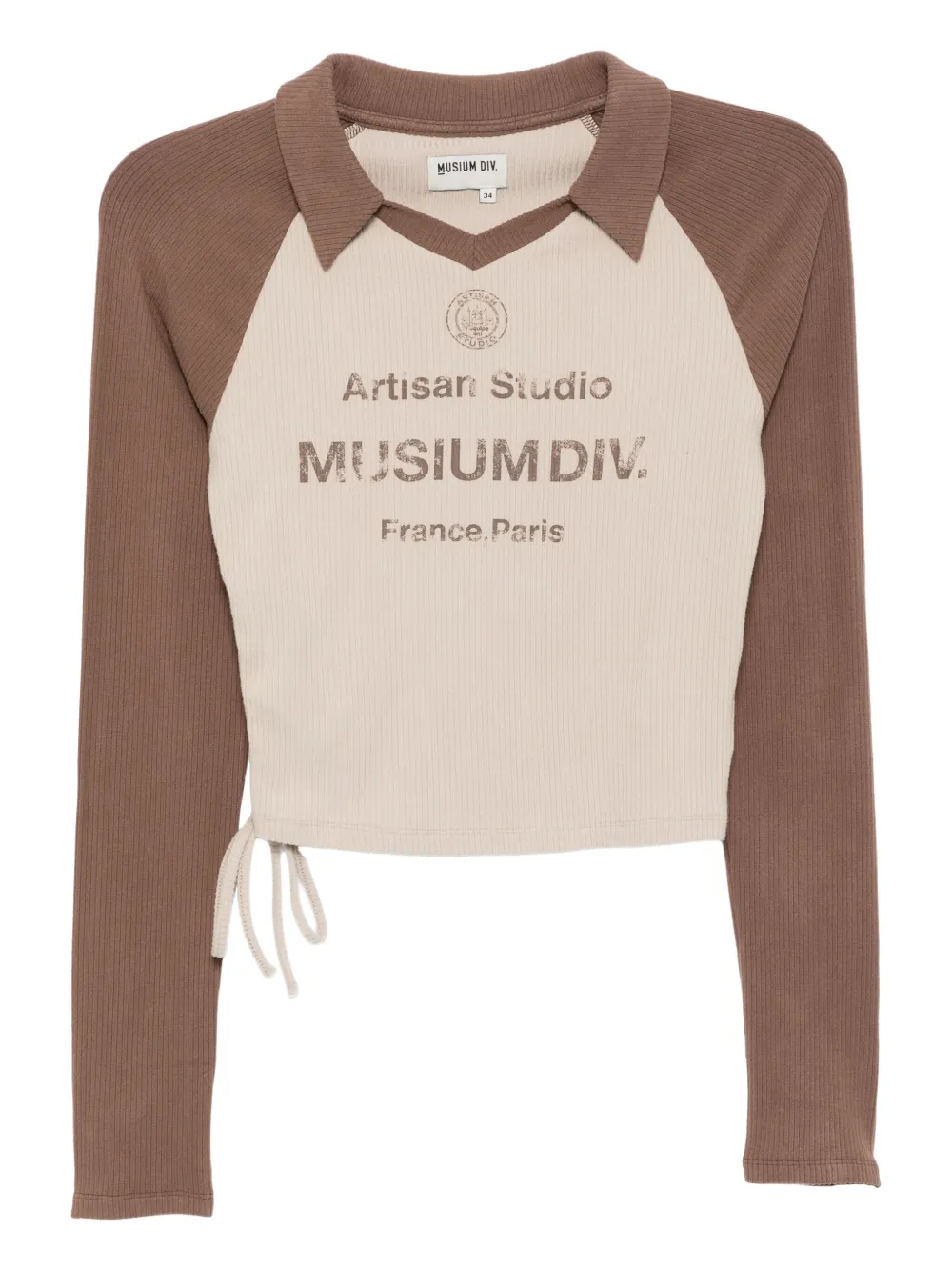 Musium Div. Logo-print Collar-embellished T-shirt In Multi