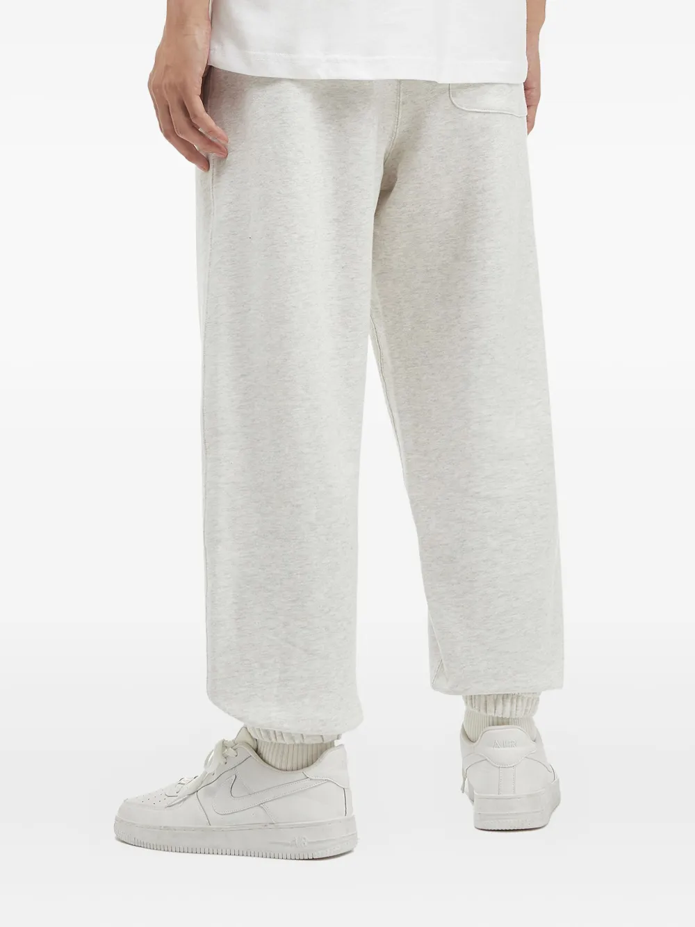 Fingercroxx Logo-patch Cuffed Sweatpants In Gray