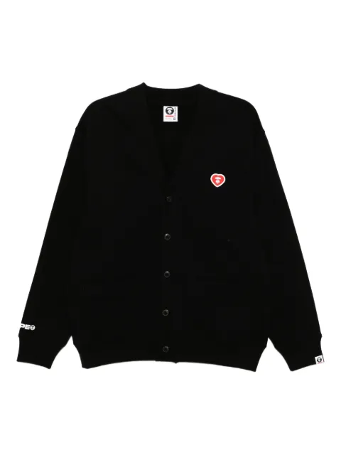 AAPE BY *A BATHING APE® logo-appliqué button-up sweatshirt