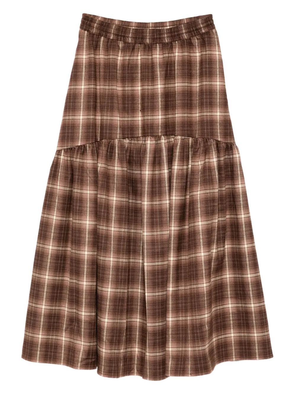 Fingercroxx Checkered Skirt In Brown