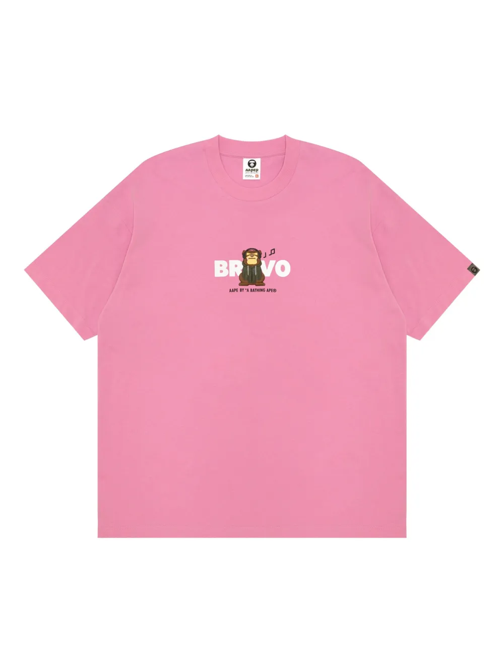 AAPE BY *A BATHING APE Bravo T-shirt verfraaid met aap Roze
