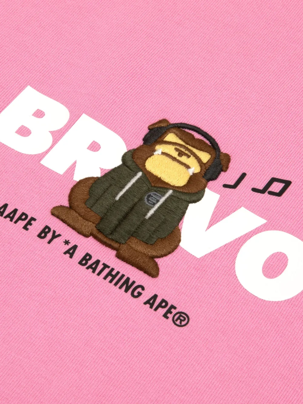 AAPE BY *A BATHING APE Bravo T-shirt verfraaid met aap Roze