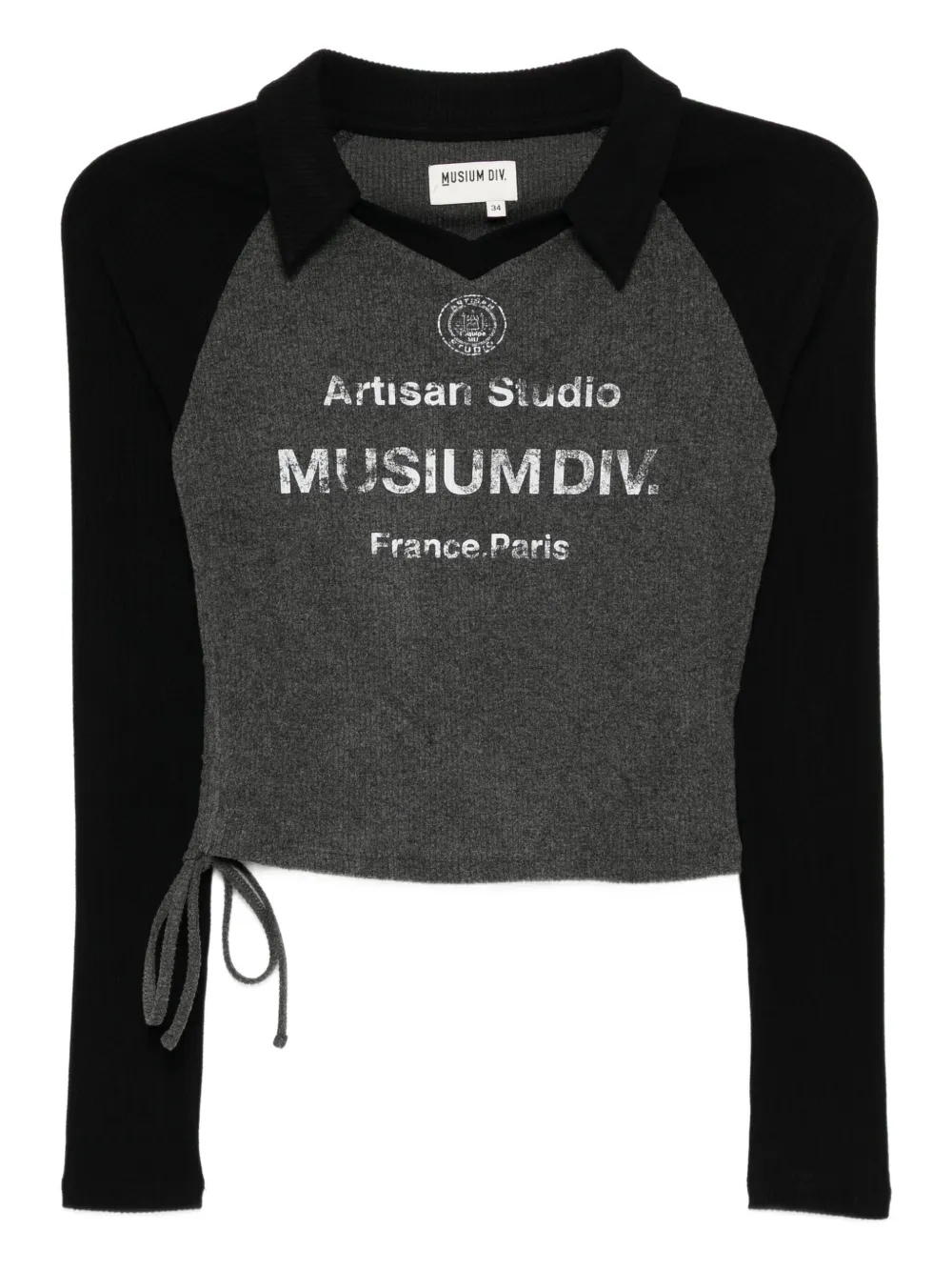 Musium Div. logo-print collar-embellished T-shirt | Black | Image 1