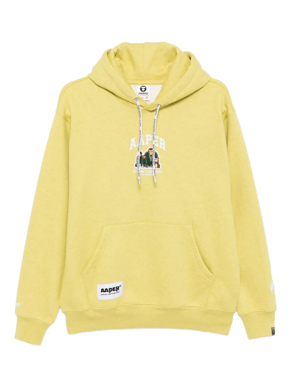 AAPE BY *A BATHING APE® logo-patch hoodie | Yellow | Image 1