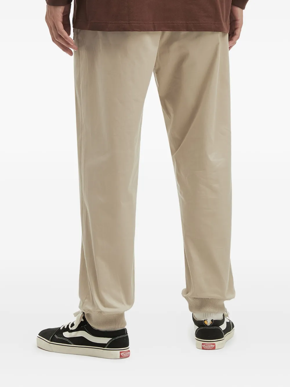 Fingercroxx Logo-patch Cuffed Trousers In Gray