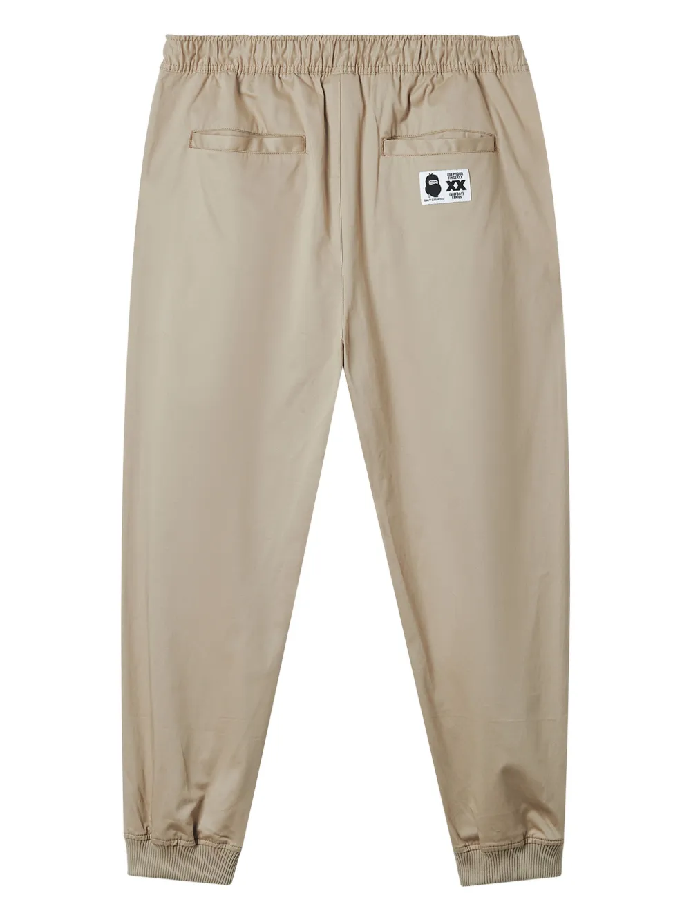 Fingercroxx Logo-patch Cuffed Trousers In Gray