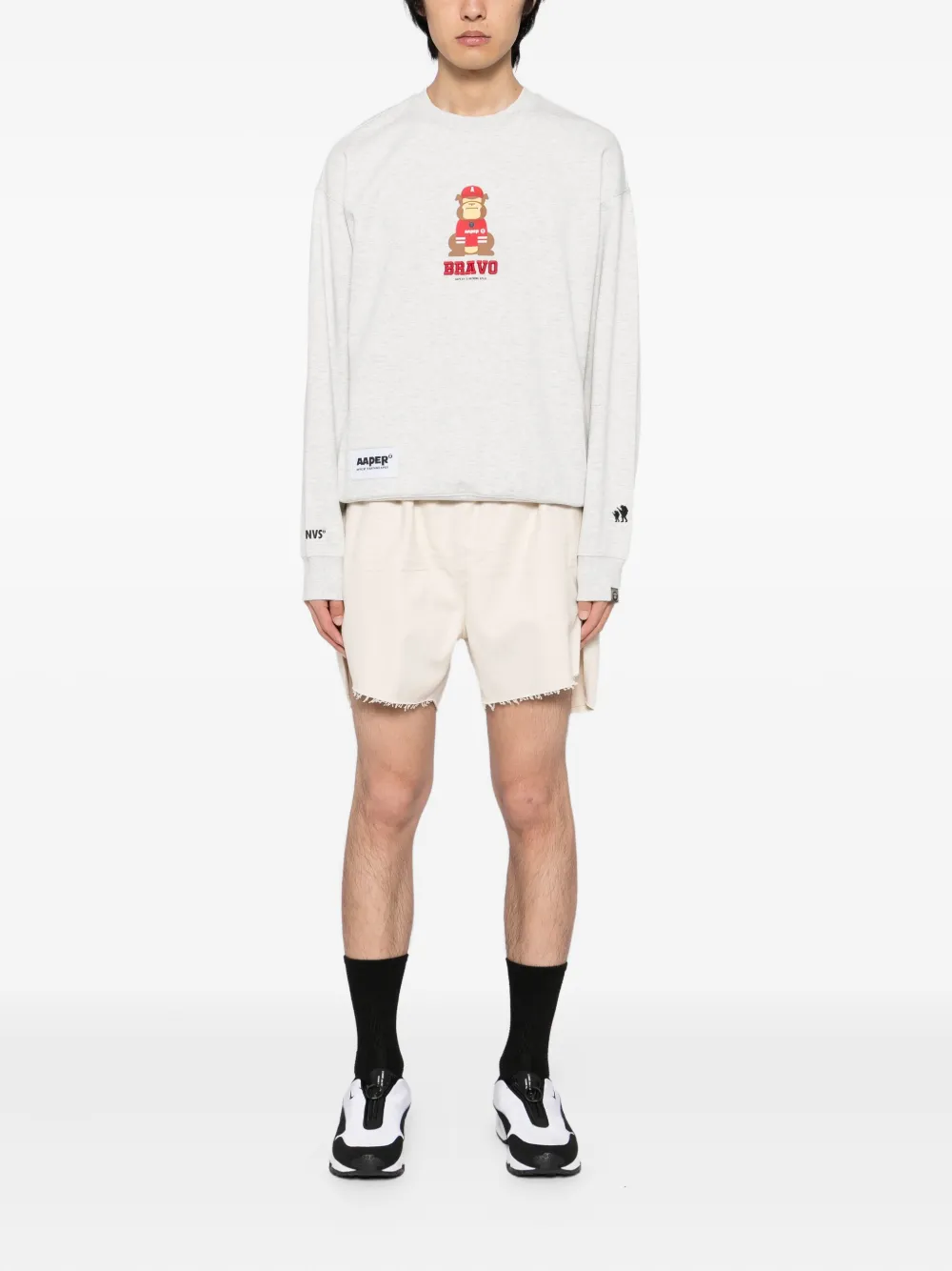 AAPE BY *A BATHING APE Sweater met geborduurd logo - Grijs