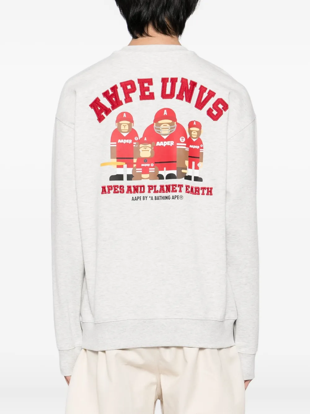 Aape By A Bathing Ape Embroidered-logo Sweatshirt In Gray