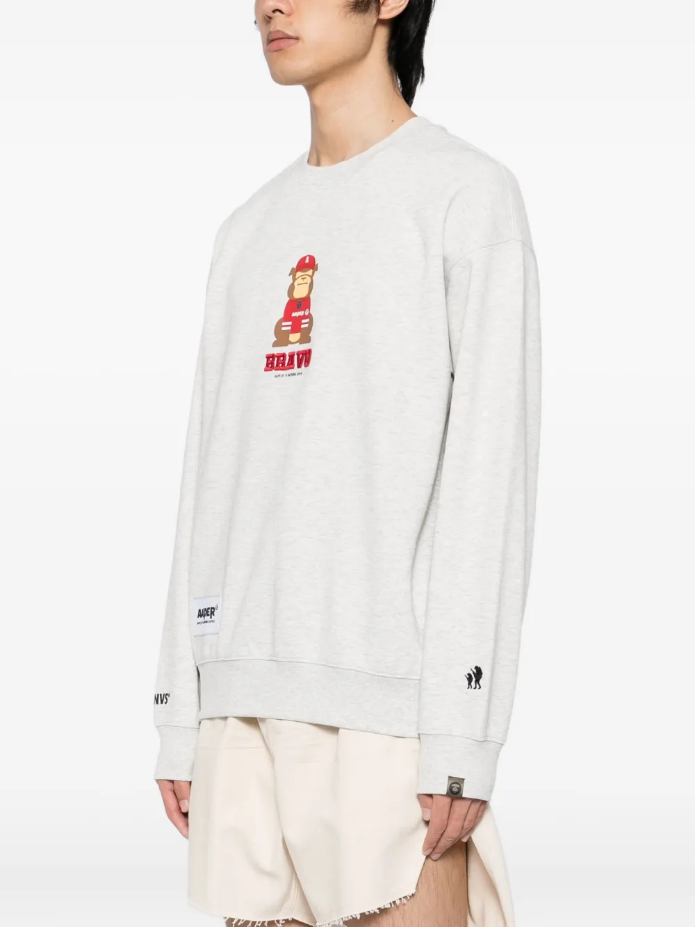 Aape By A Bathing Ape Embroidered-logo Sweatshirt In Gray