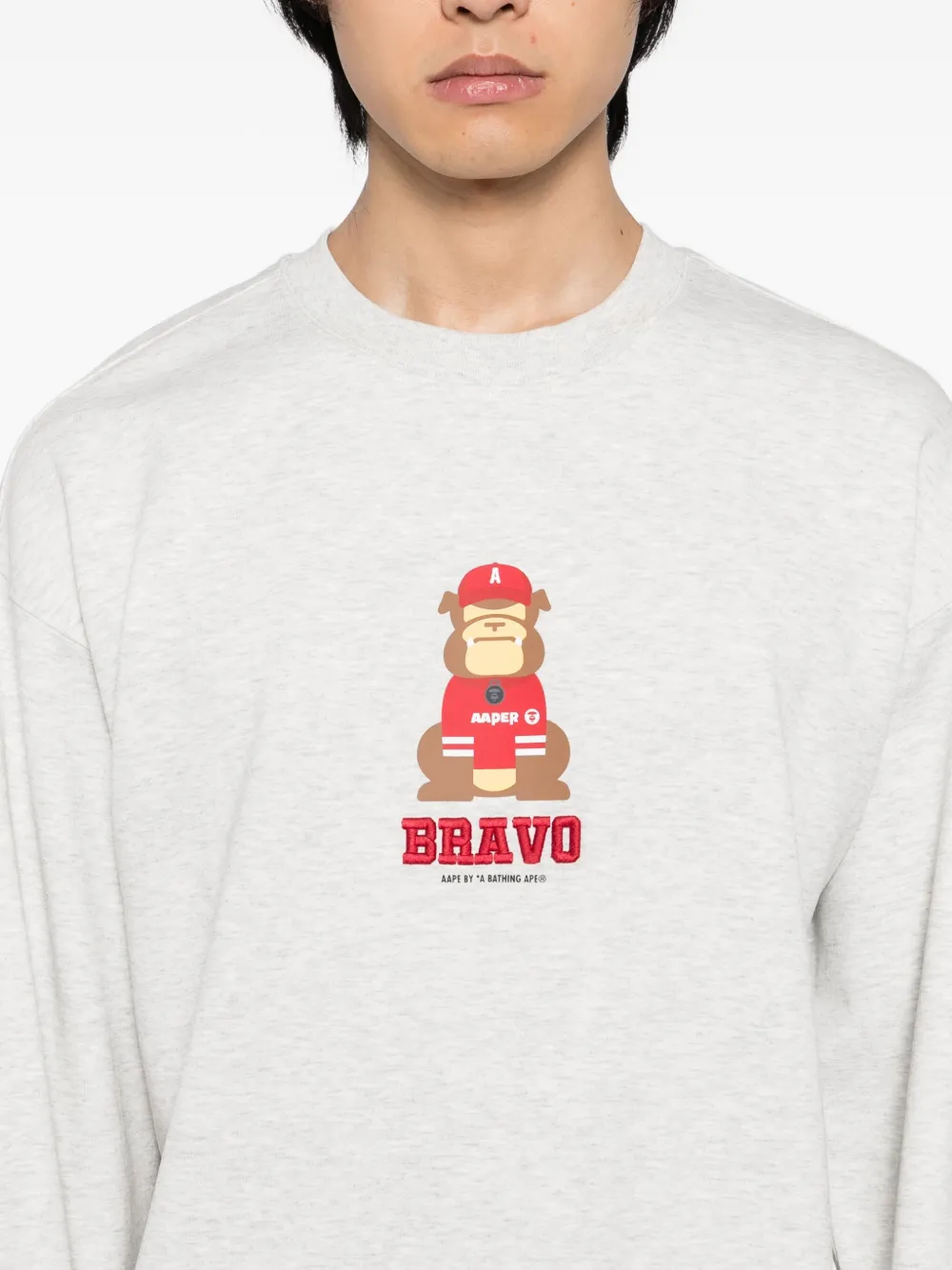 Aape By A Bathing Ape Embroidered-logo Sweatshirt In Gray