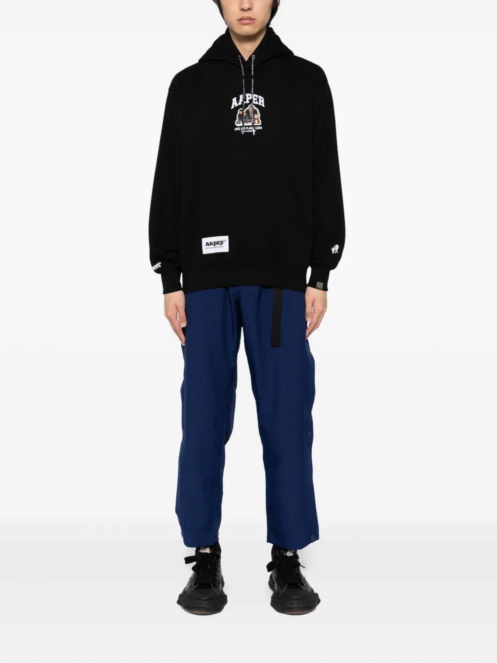 Aape By A Bathing Ape Logo-patch Hoodie In Black