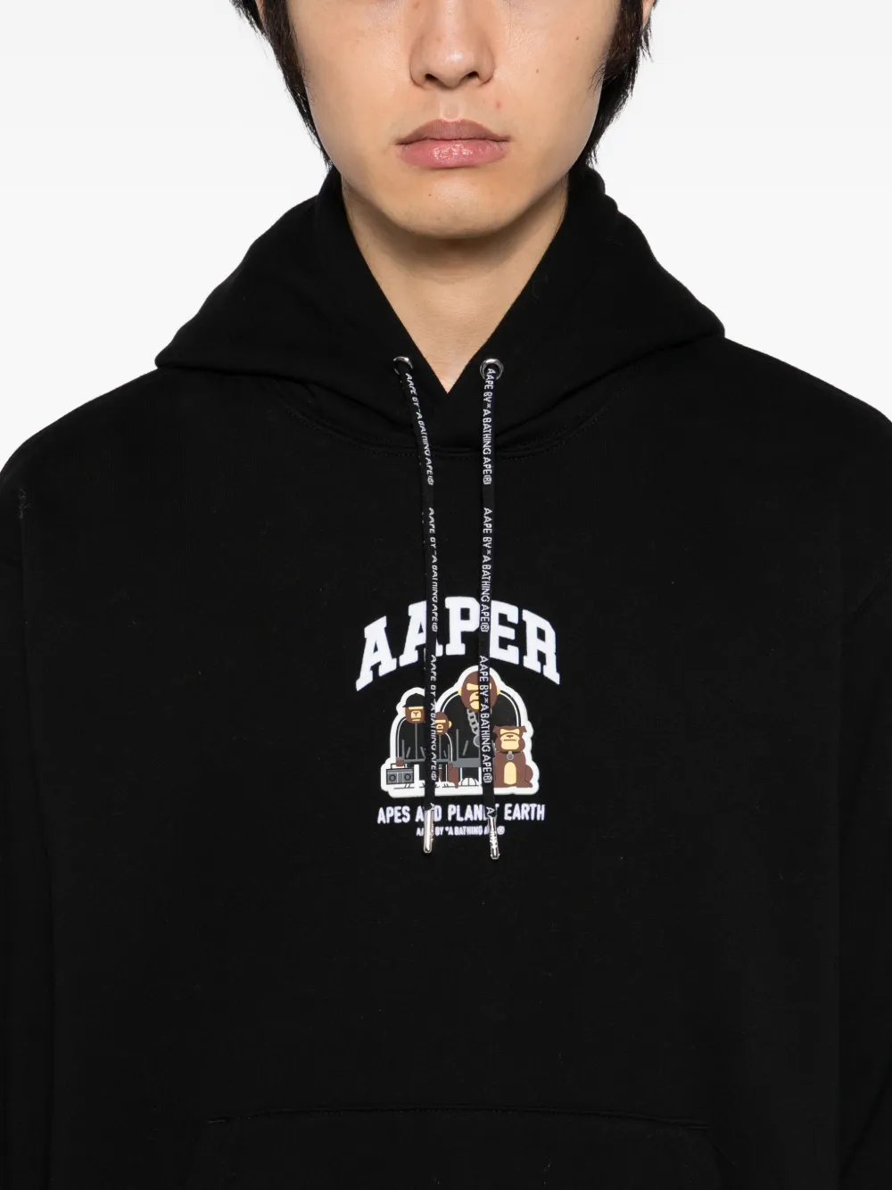 Aape By A Bathing Ape Logo-patch Hoodie In Black