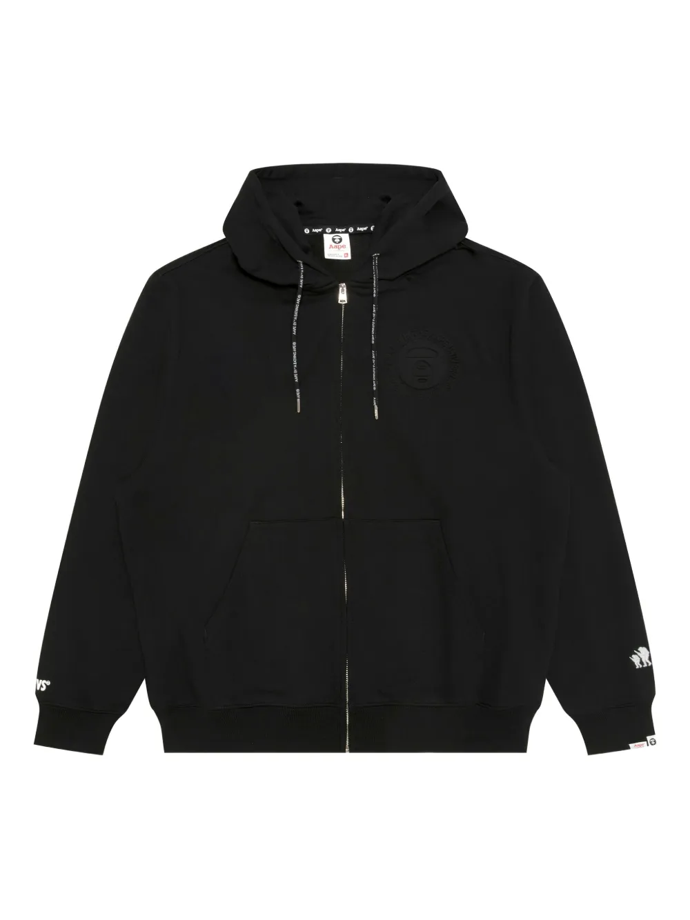 AAPE BY *A BATHING APE Hoodie met logo-reliëf en rits Zwart