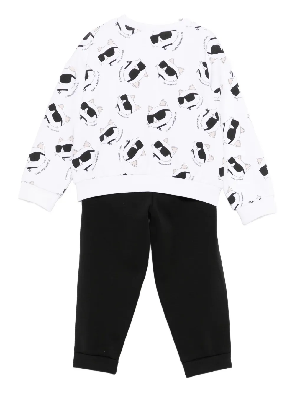 Karl Lagerfeld Kids Trainingspak met kattenprint Zwart