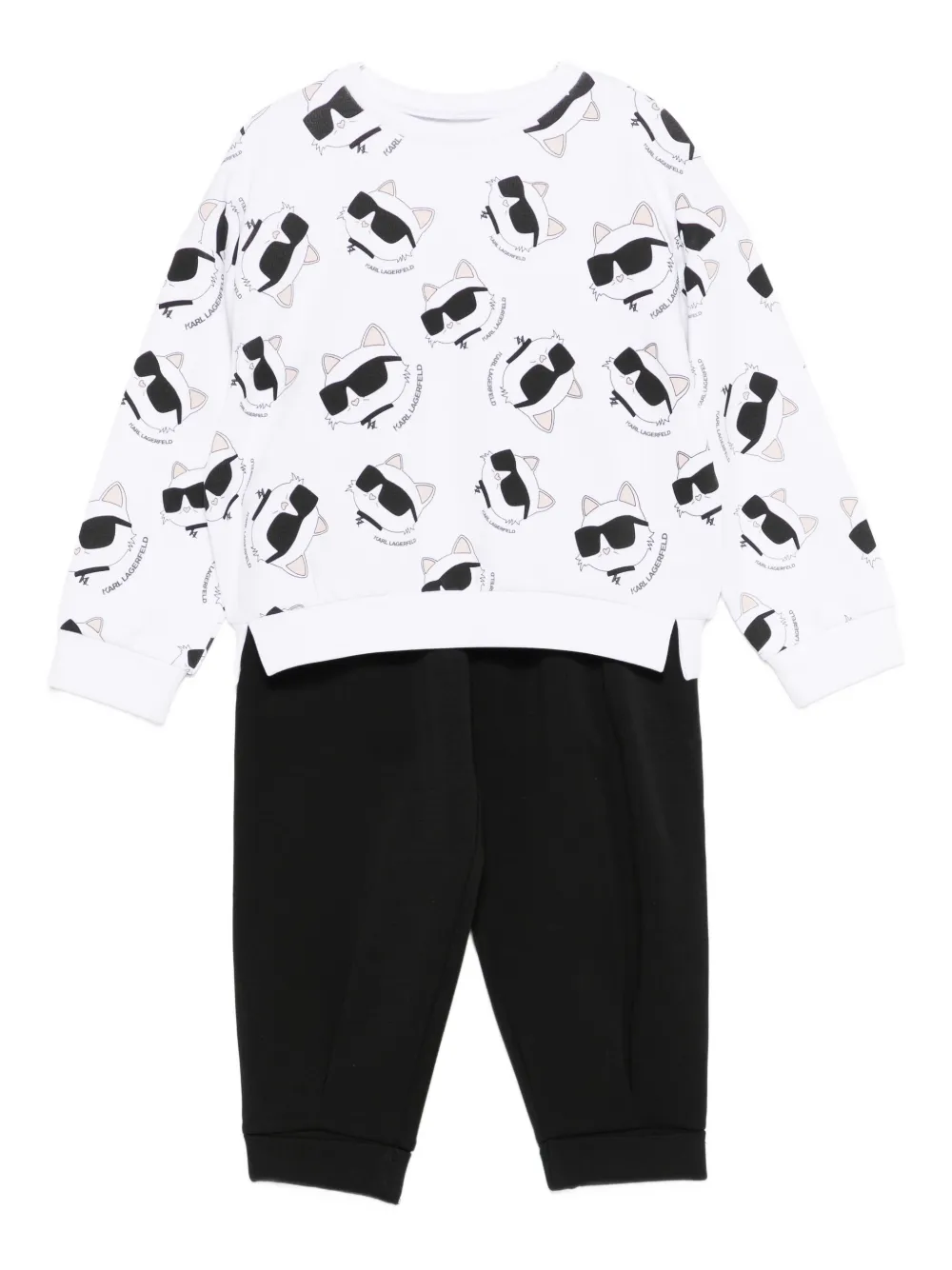 Karl Lagerfeld Kids cat-print tracksuit - Nero