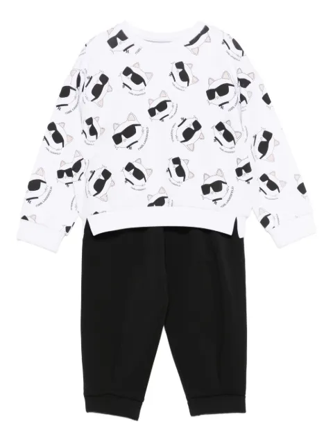 Karl Lagerfeld Kids Conjunto de agasalho com estampa de gato