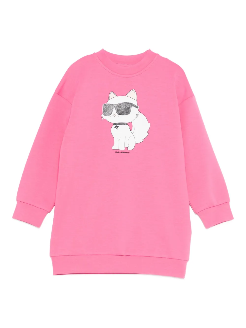 Karl Lagerfeld Cat-motif Sweatshirt Dress In Pink