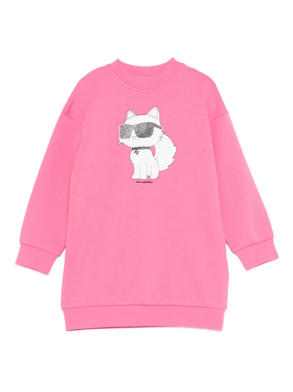 Karl Lagerfeld Kids cat-motif sweatshirt dress | Pink | Image 1