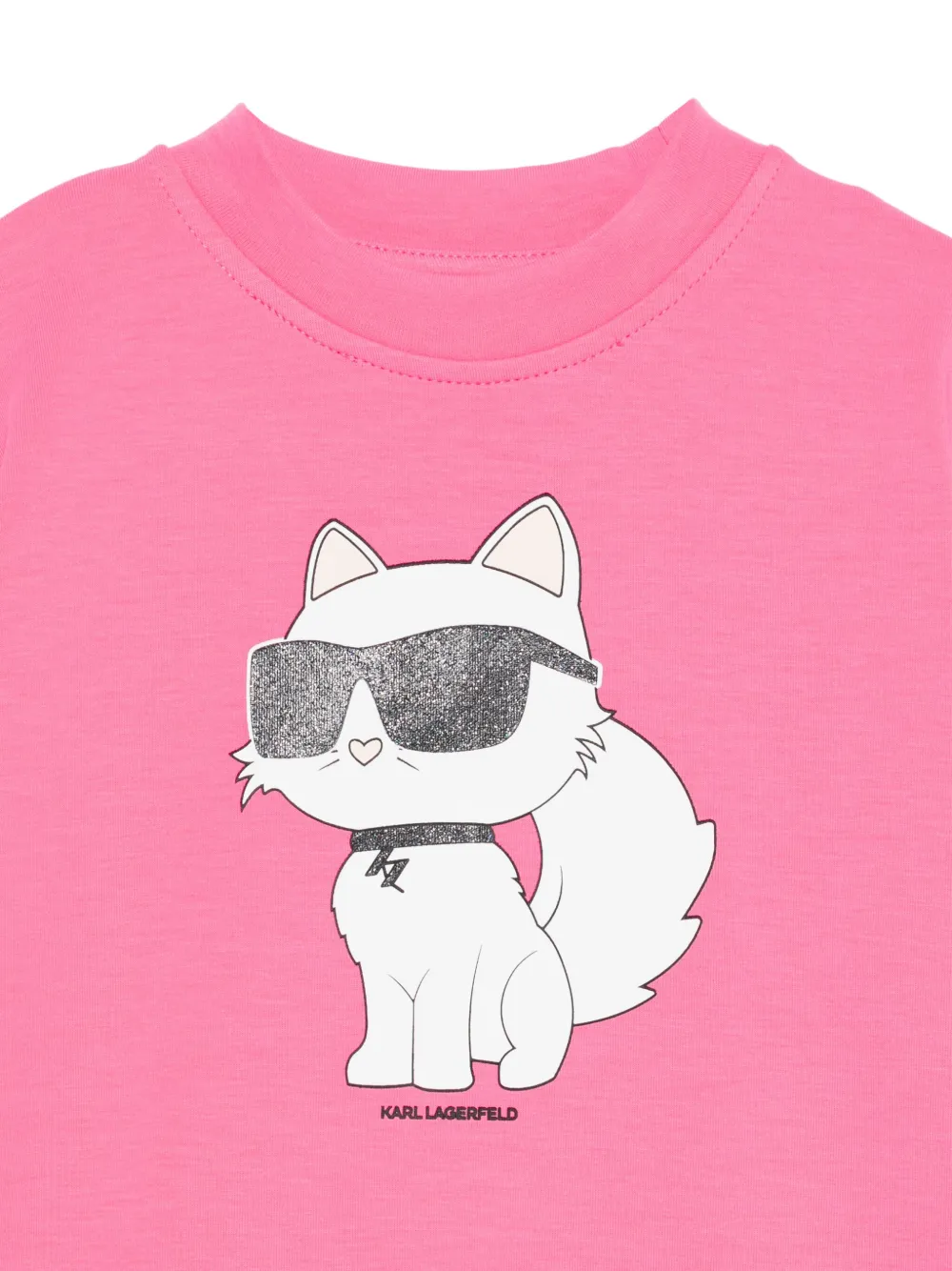 Karl Lagerfeld Kids Sweaterjurk met kattenpatroon Roze