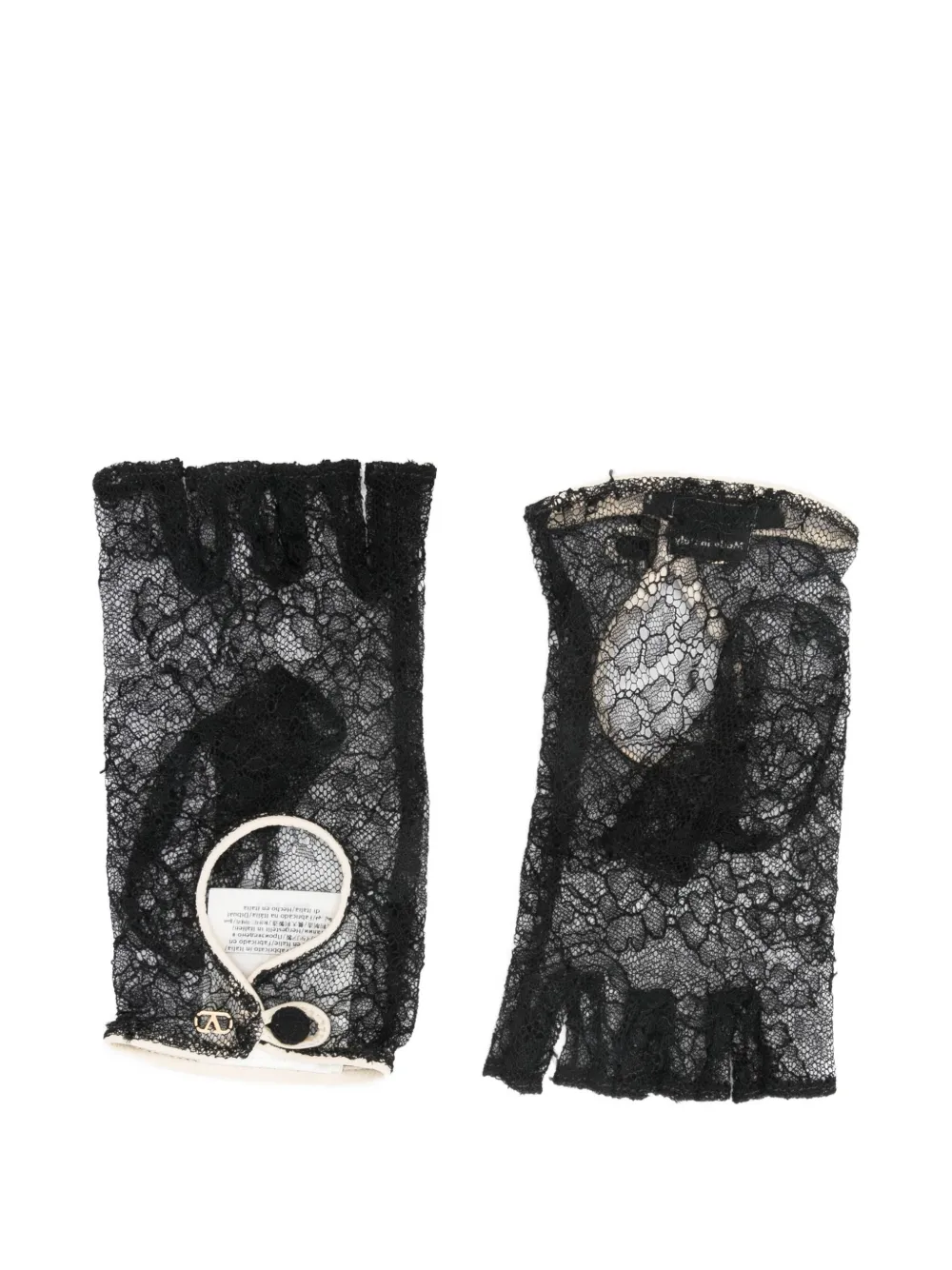 Valentino Garavani VLogo Signature lace gloves - DUY-NERO/BURRO/ORO