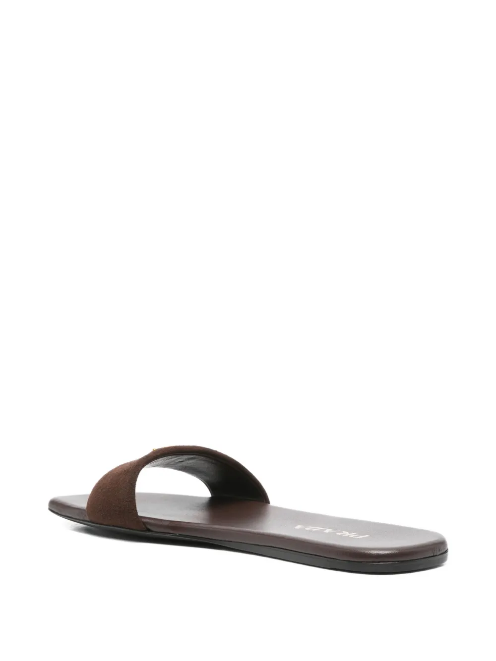 Prada Sandalen met logoplakkaat Bruin