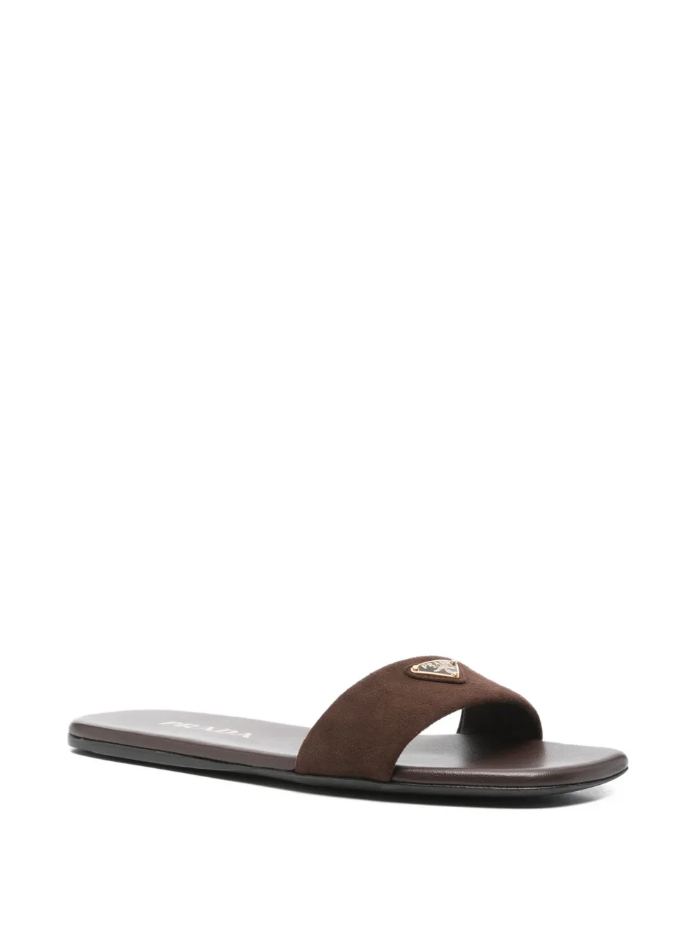 Prada Sandalen met logoplakkaat Bruin