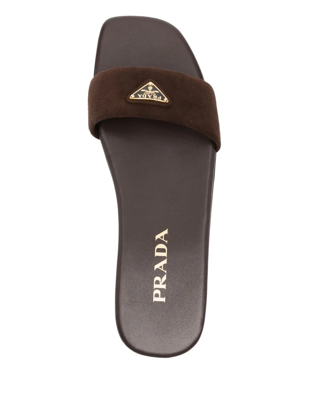 Prada Sandalen met logoplakkaat Bruin