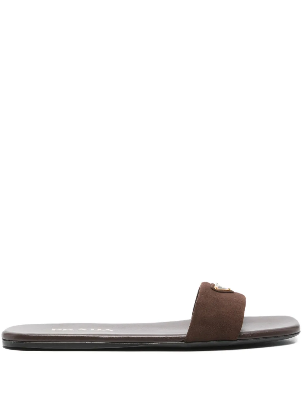 Prada Sandalen met logoplakkaat Bruin