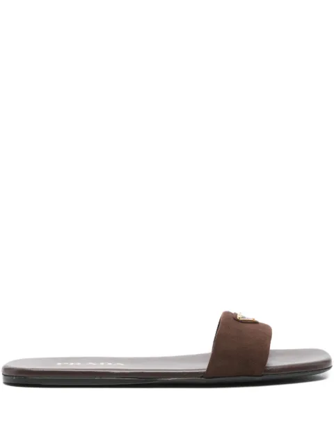 Prada Sandali slides con placca logo