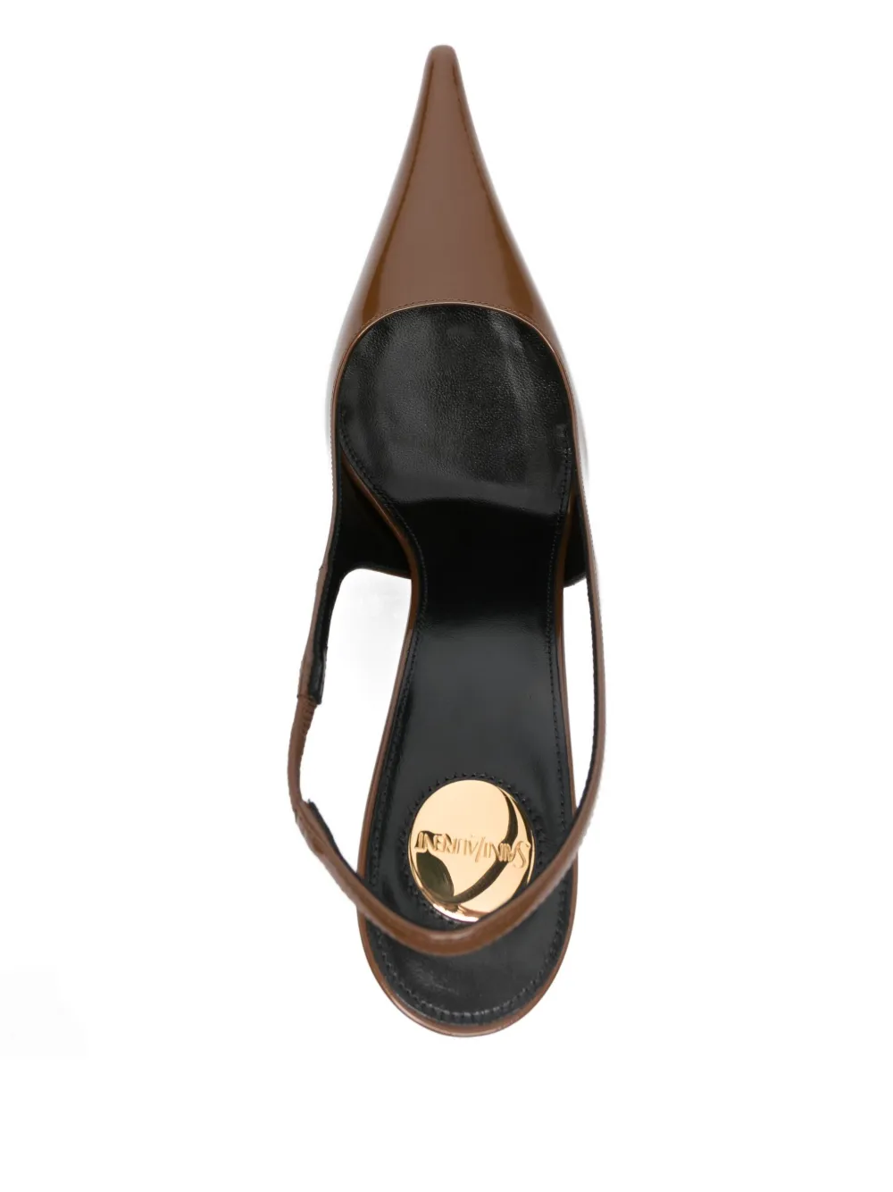 Saint Laurent 110mm Vendome Slingback Pointed-toe Pumps In Brown