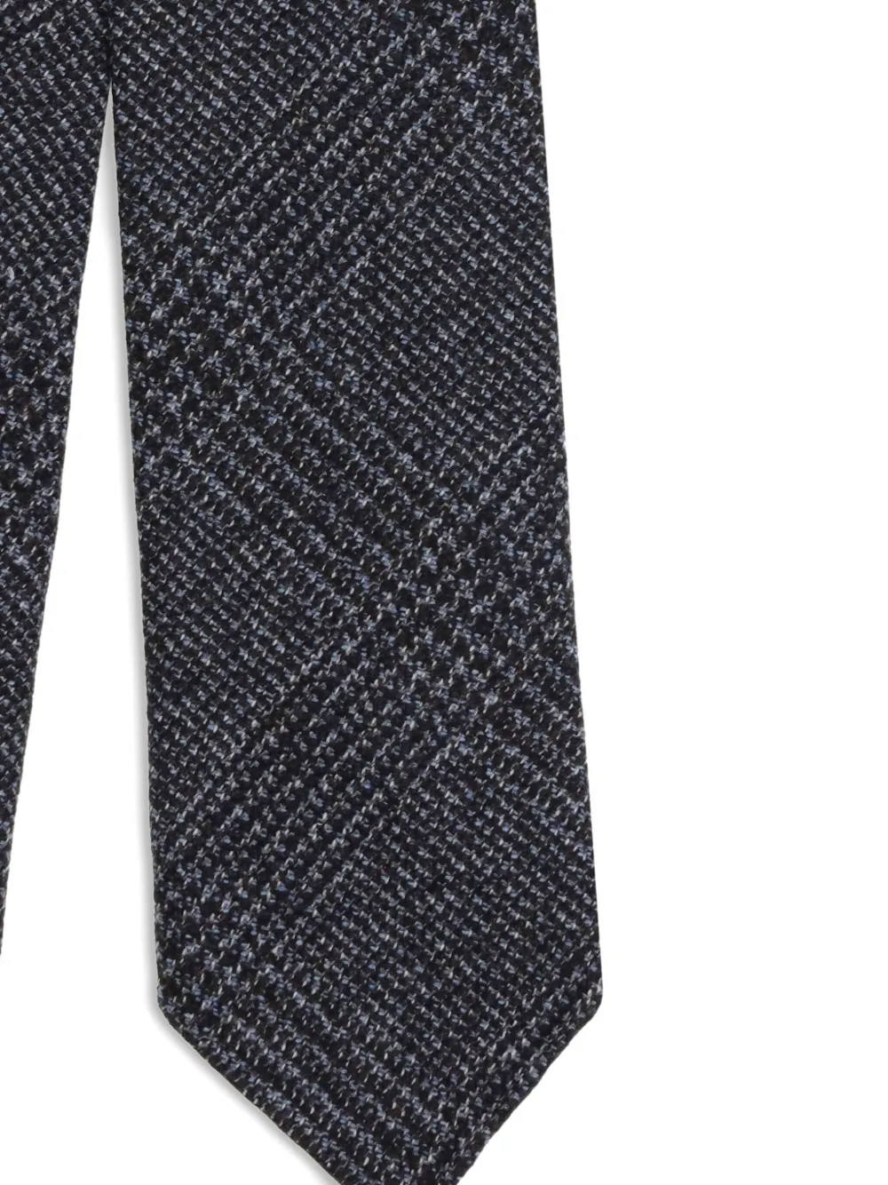 Brioni Glen-plaid Silk-cashmere Tie In Gray