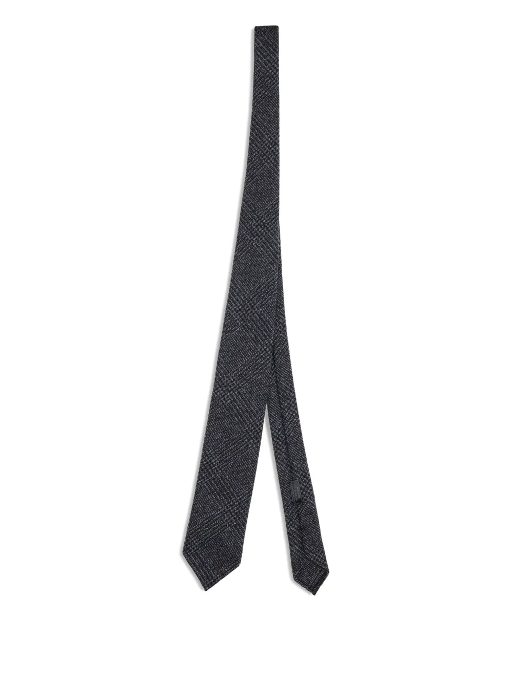 Brioni Glen-plaid Silk-cashmere Tie In Gray