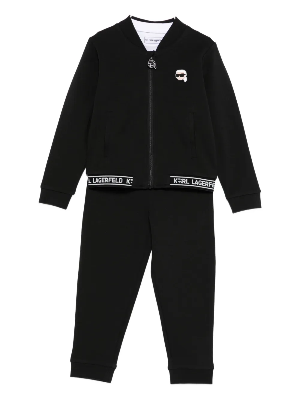 Karl Lagerfeld Logo-patch Tracksuit In Black