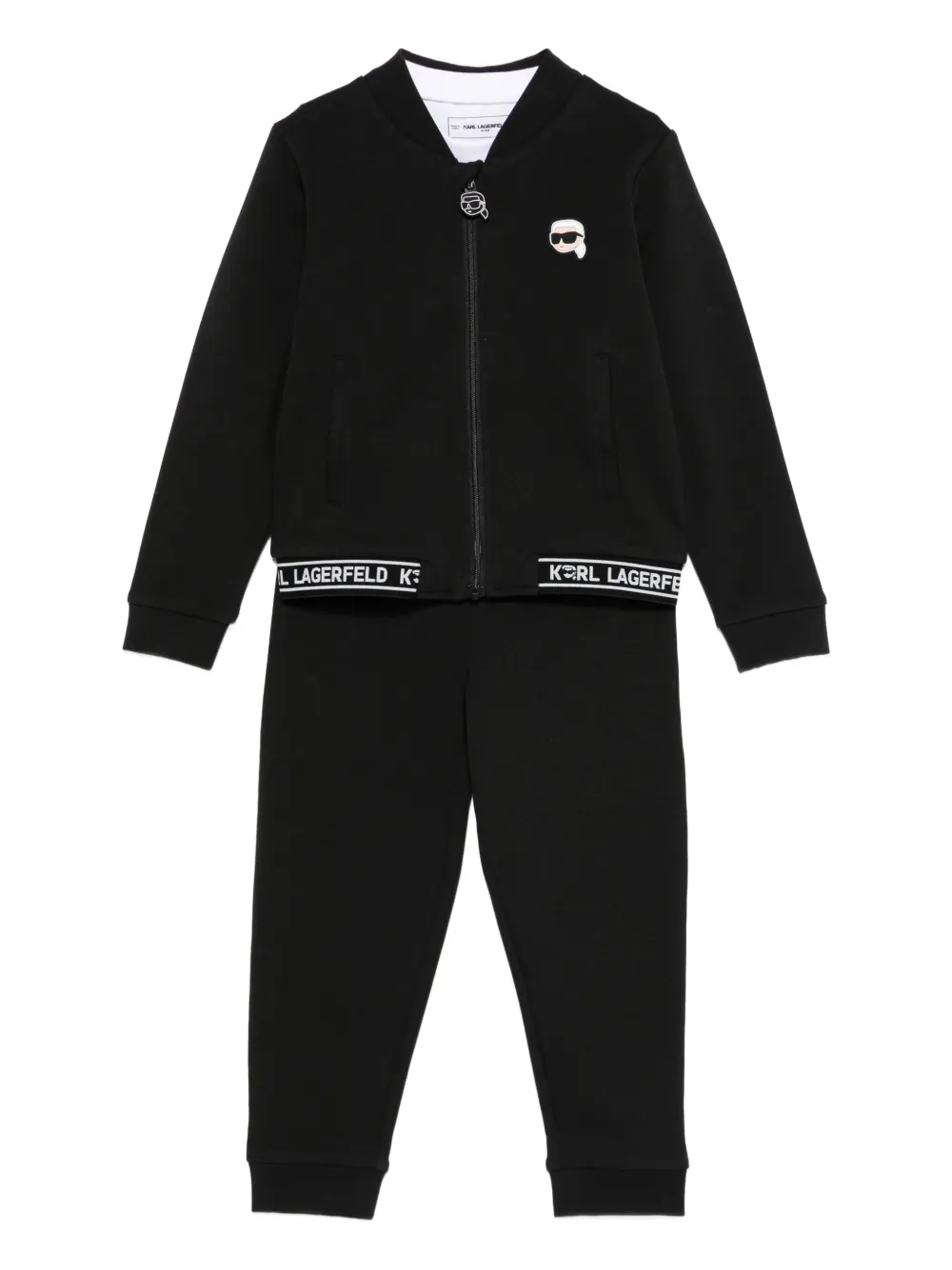 Karl Lagerfeld Kids logo-patch tracksuit | Black | Image 1