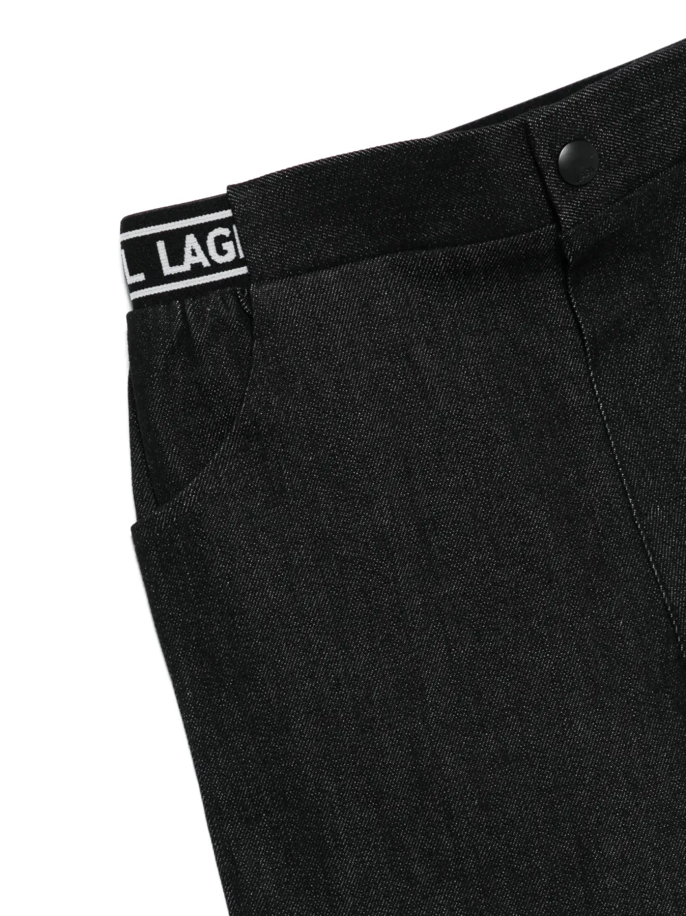 Karl Lagerfeld Logo-print Denim Trouser Set In Black