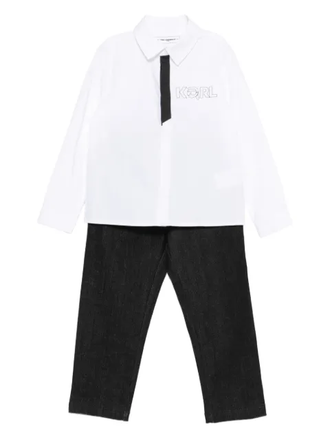 Karl Lagerfeld Kids logo-print denim trouser set