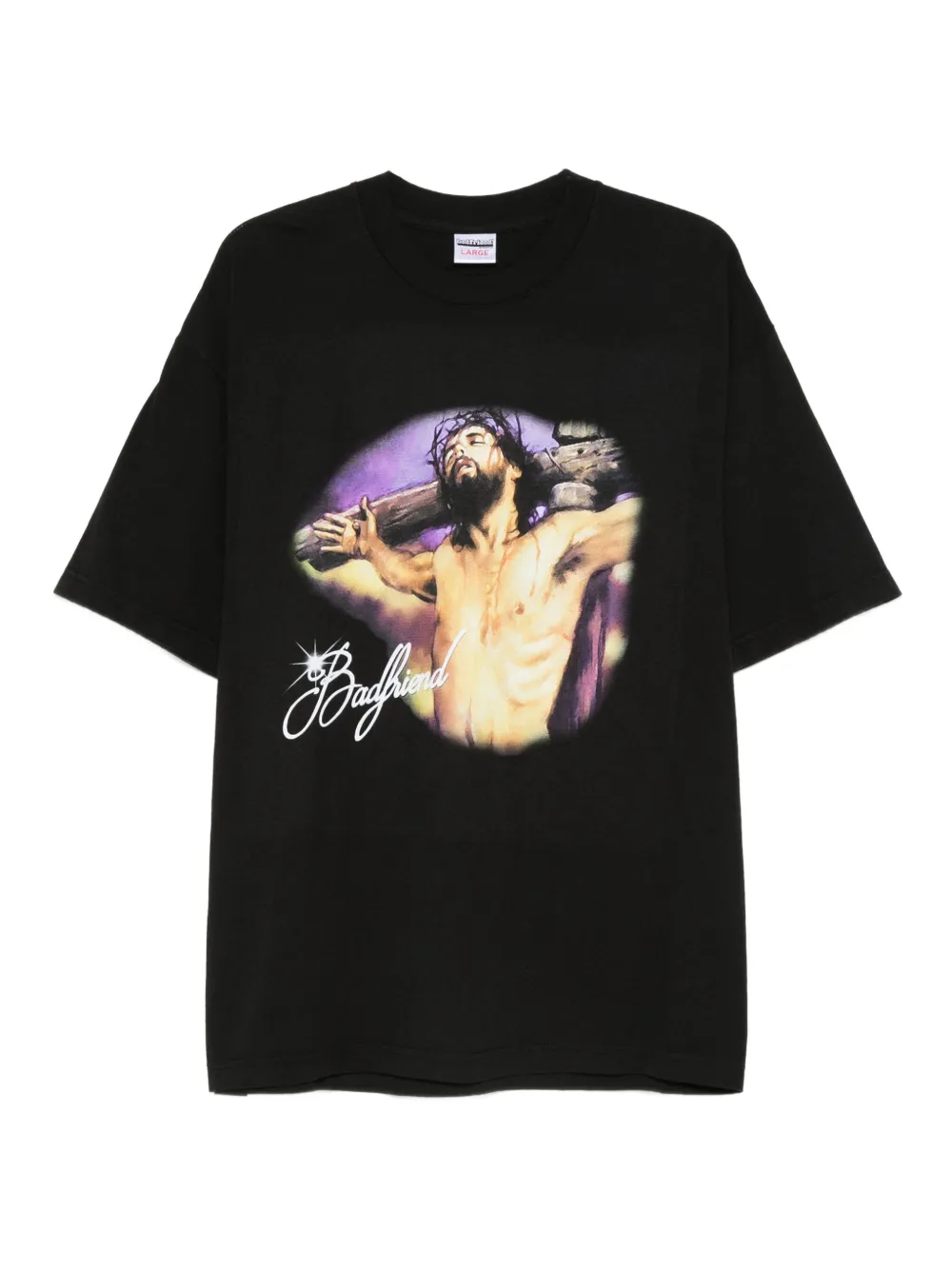 BADFRIEND graphic-print crew-neck T-shirt | Black | Image 1