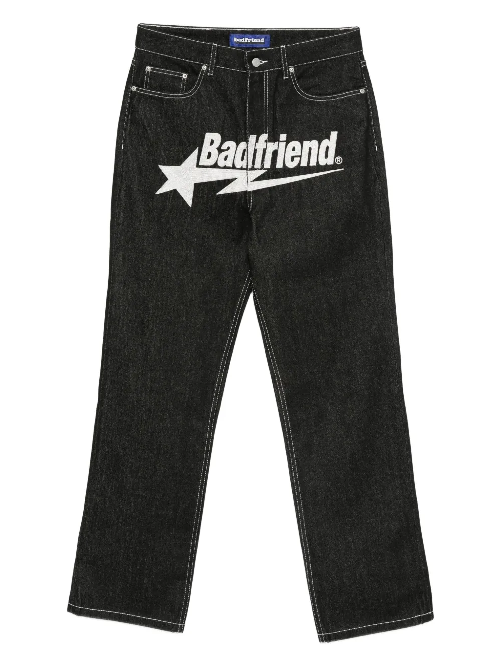BADFRIEND logo-detail five-pocket jeans | Black | Image 1