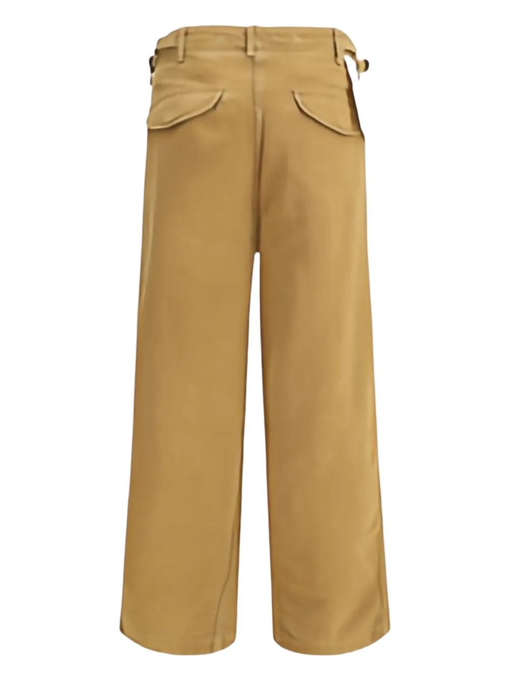 R13 Gathered Cotton-twill Straight-leg Pants In Brown
