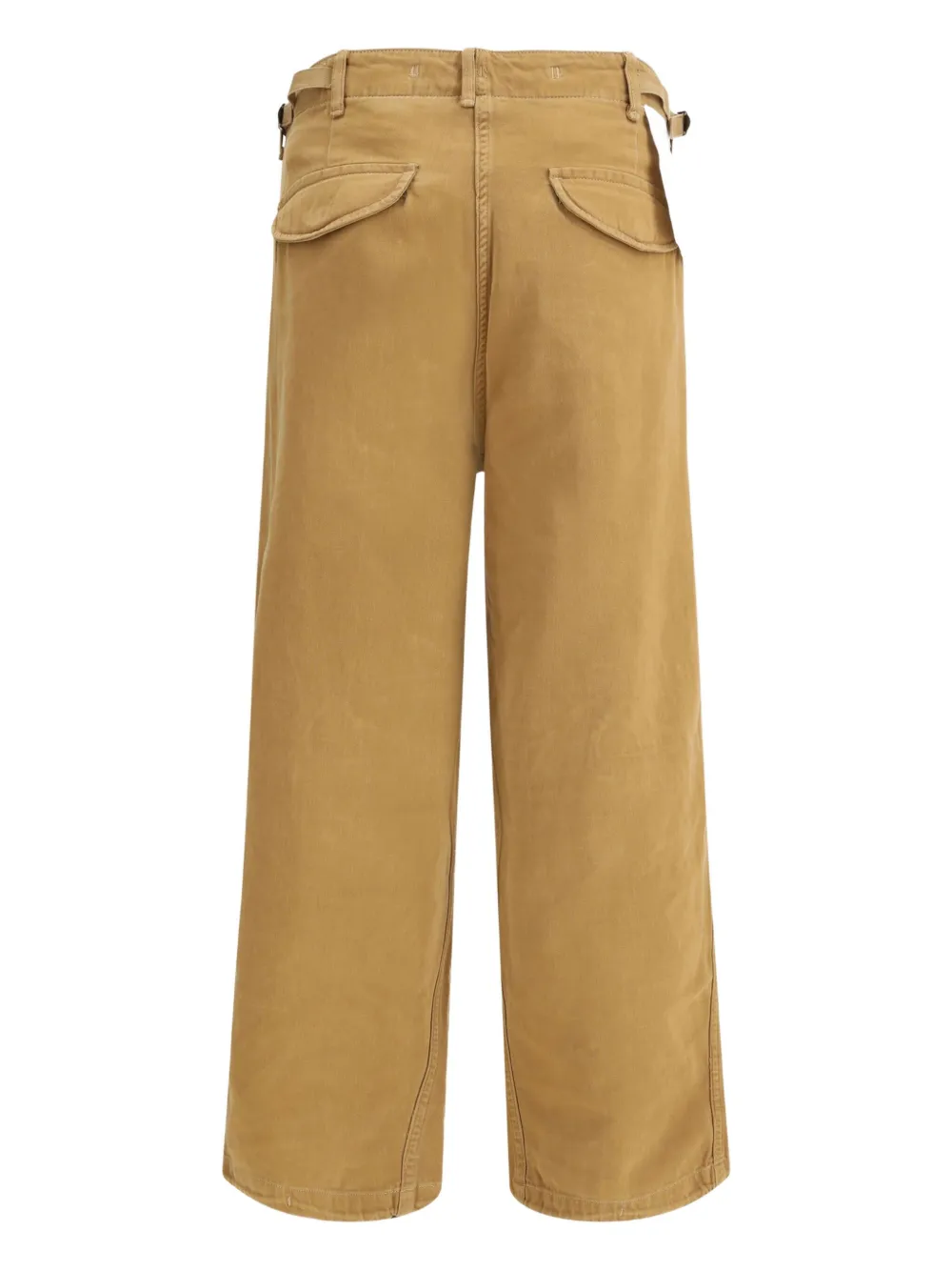 R13 Gathered Cotton-twill Straight-leg Pants In Brown