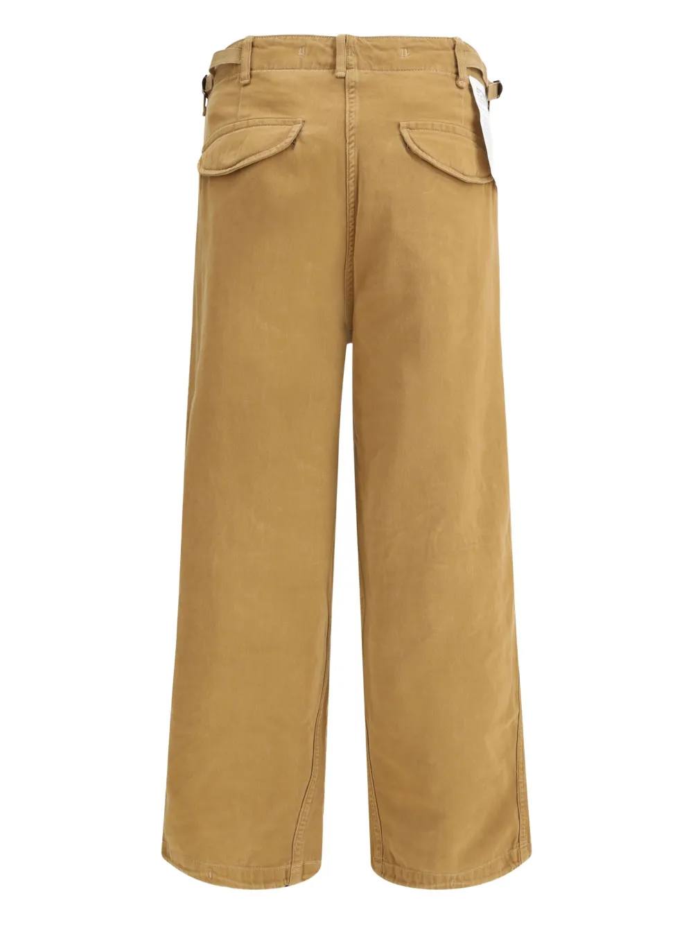 R13 Gathered Cotton-twill Straight-leg Pants In Brown