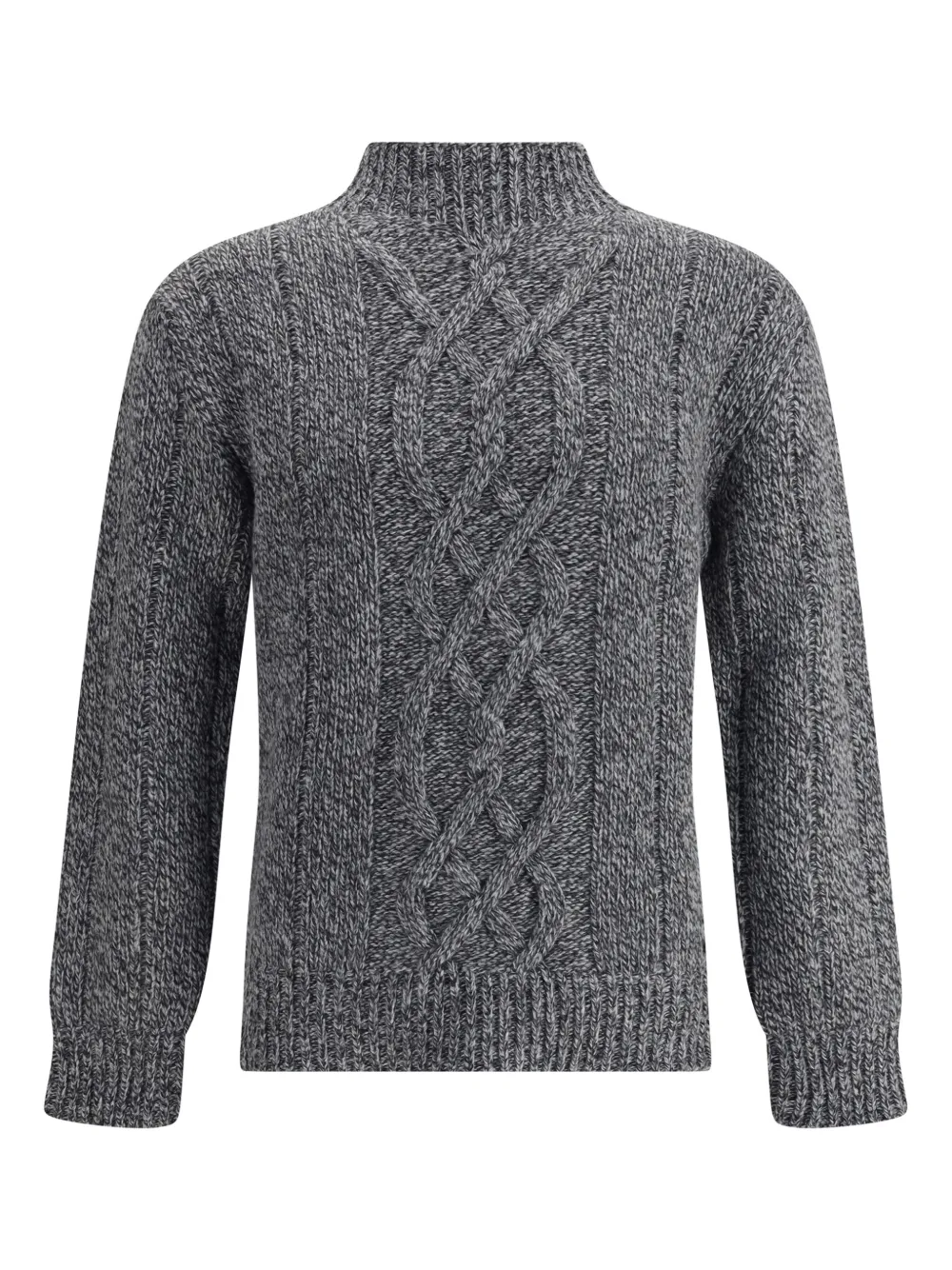 BROOKSFIELD cable-knit high-neck sweater - Grigio