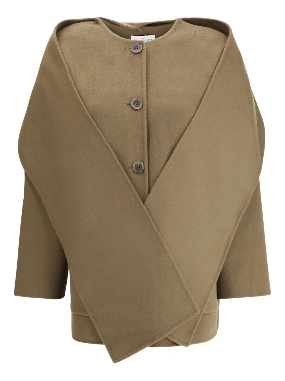 The Dynamis Studio Scarf-detail Jacket In Brown