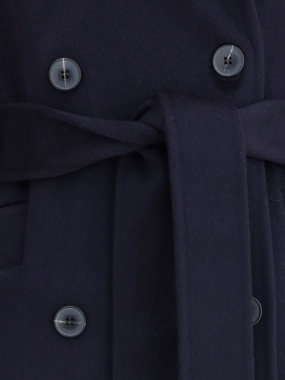 The Dynamis Studio Double-breasted Belted Coat In Blue