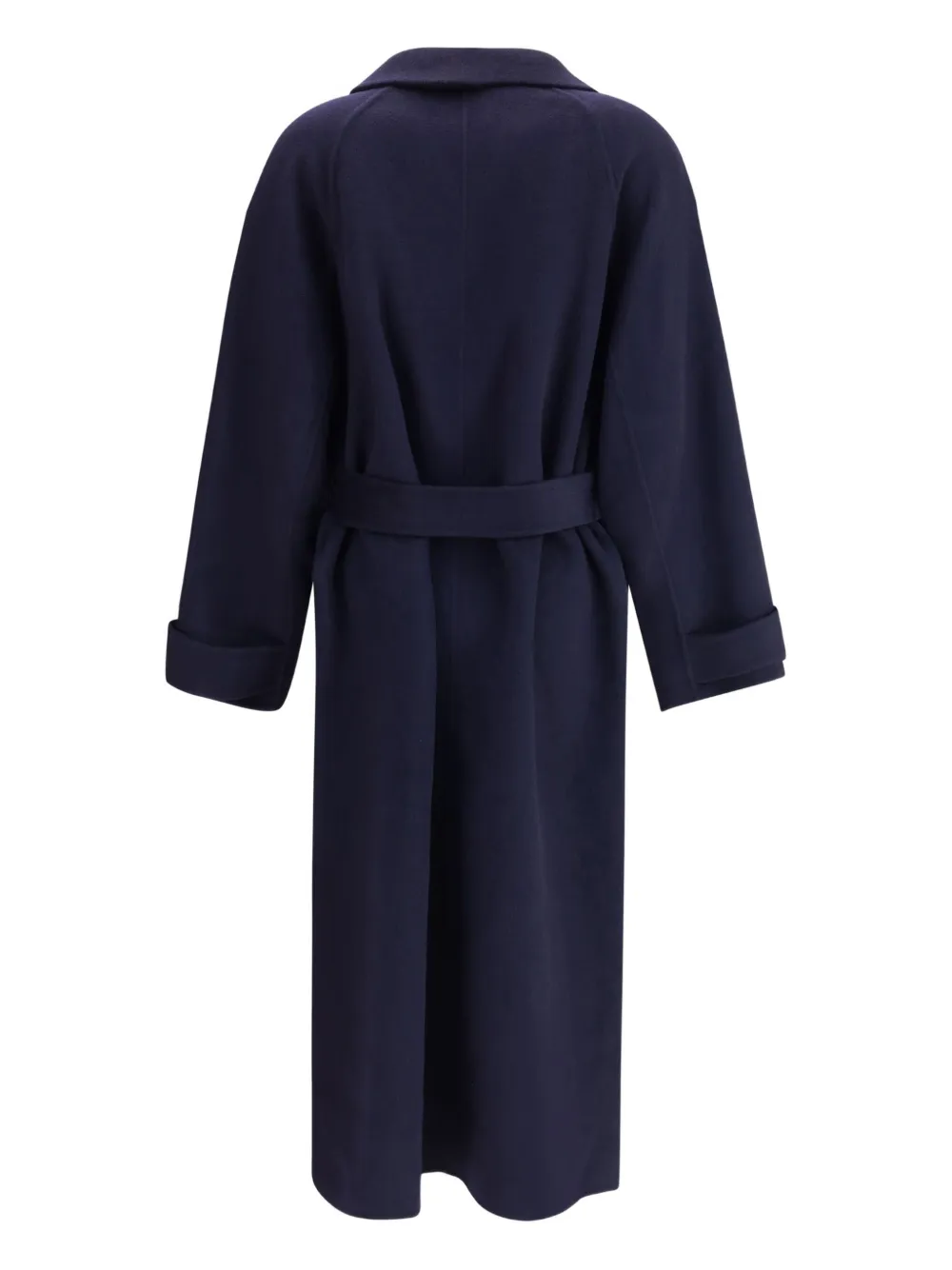 The Dynamis Studio Double-breasted Belted Coat In Blue