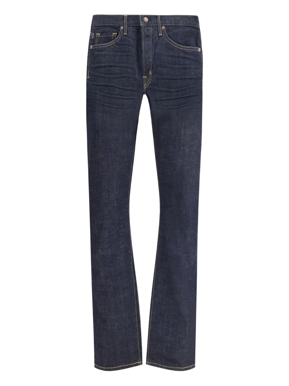 Tom Ford Contrast-stitching Straight-leg Jeans In Black