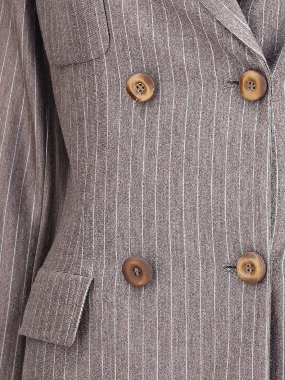 Giorgio Armani Pinstripe Double-breasted Blazer In Gray