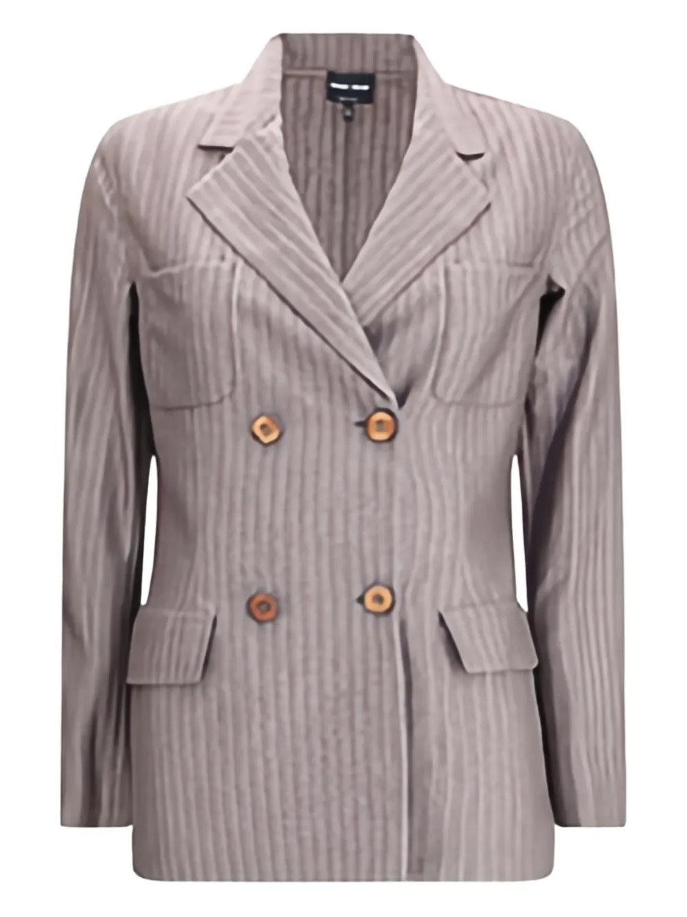 Giorgio Armani Pinstripe Double-breasted Blazer In Gray