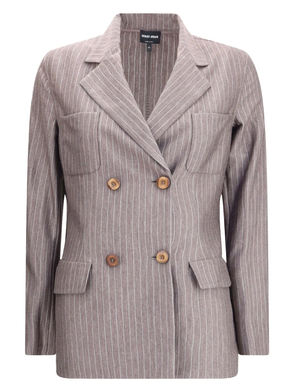 Giorgio Armani pinstripe double-breasted blazer | Grey | Image 1